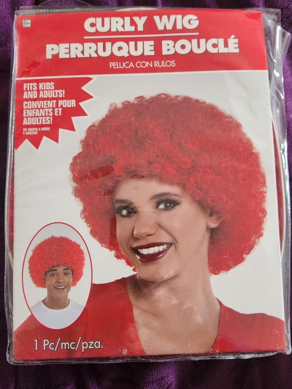 NEW Unisex Adult Child Red curly wig costume dress up Halloween Clown Fan OS